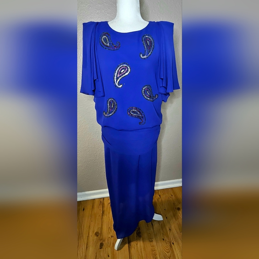 L.T.D. by Roberta Vintage 80s Blue Dress
